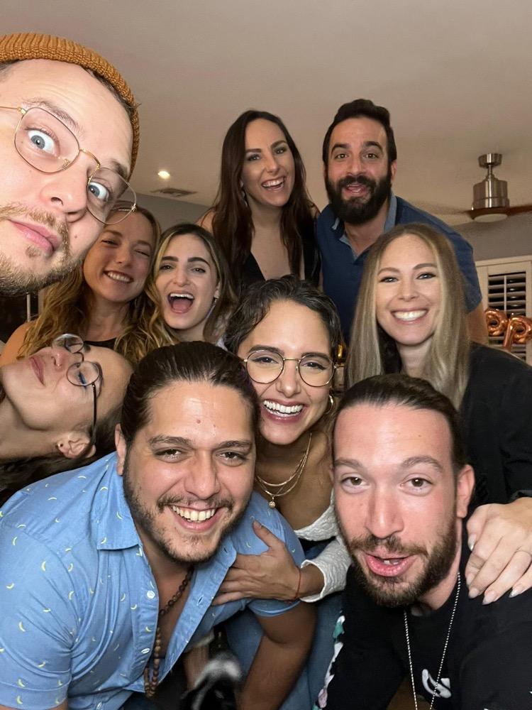 With friends