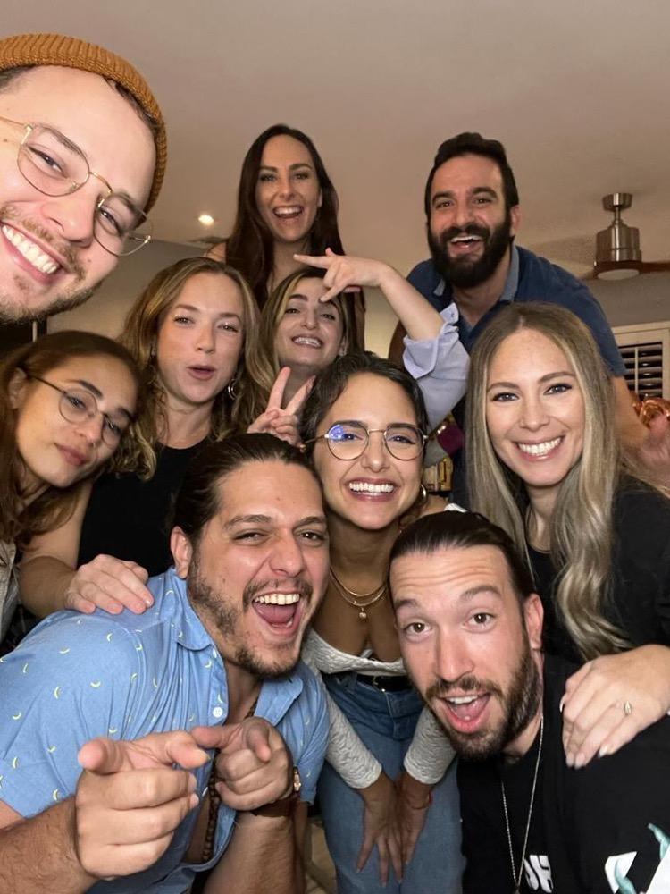 With friends