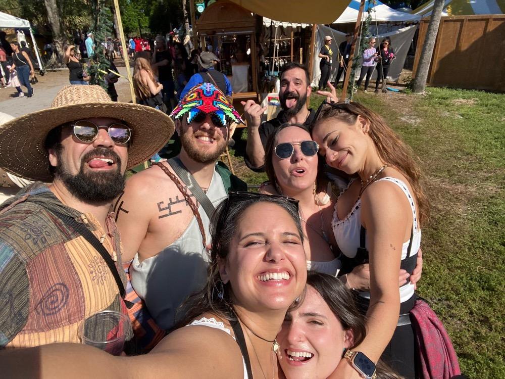 With friends
