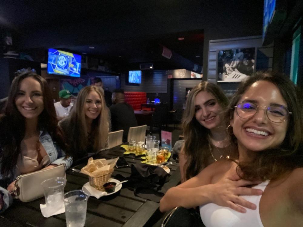 With friends