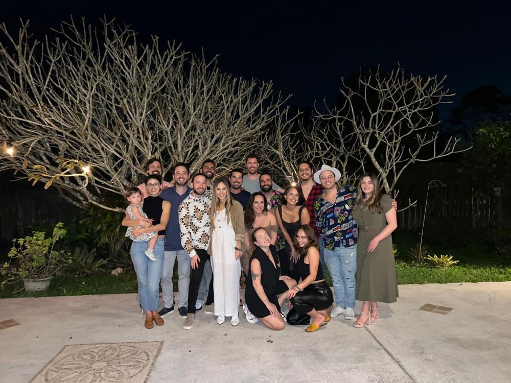 Shirley and Daniel with family and friends