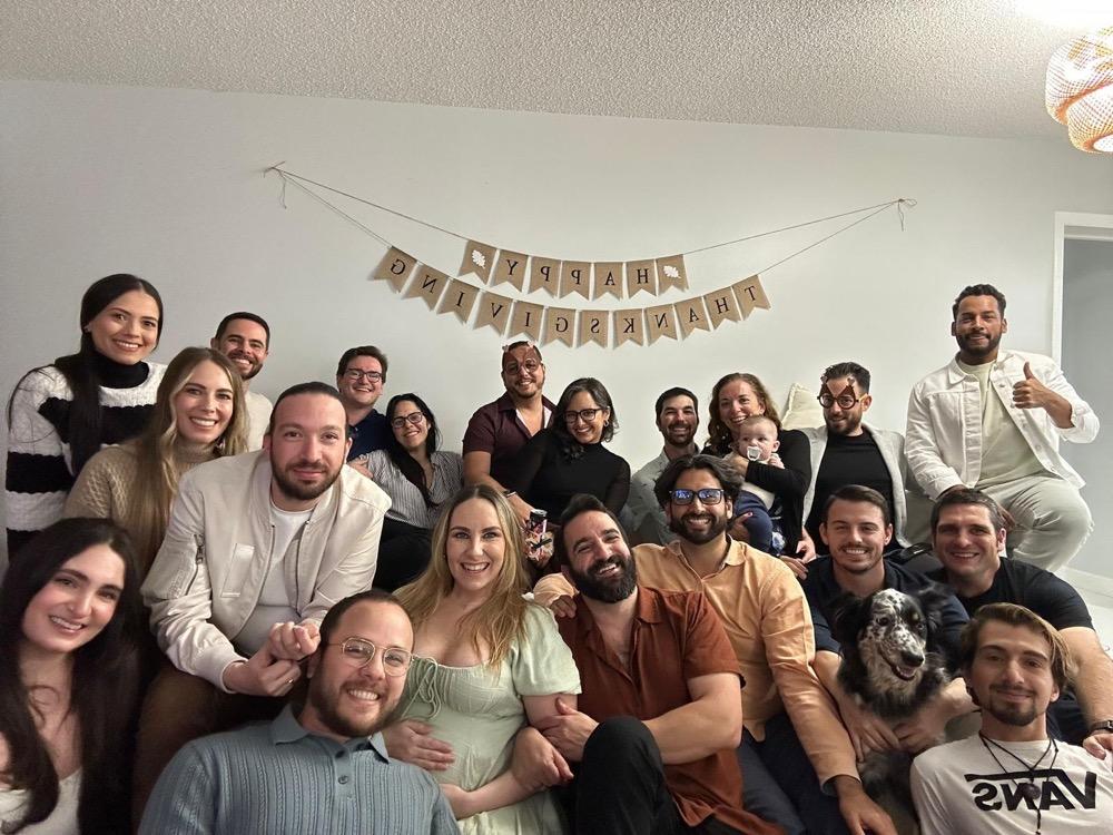 Shirley and Daniel with family and friends