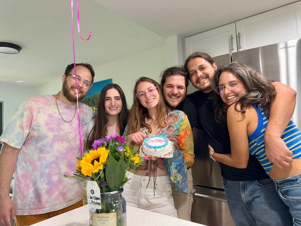 Shirley and Daniel with family and friends