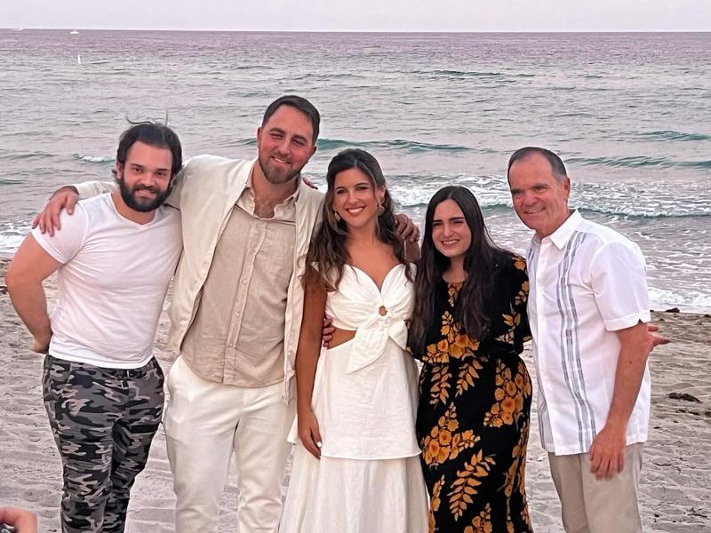 Shirley and Daniel with family and friends
