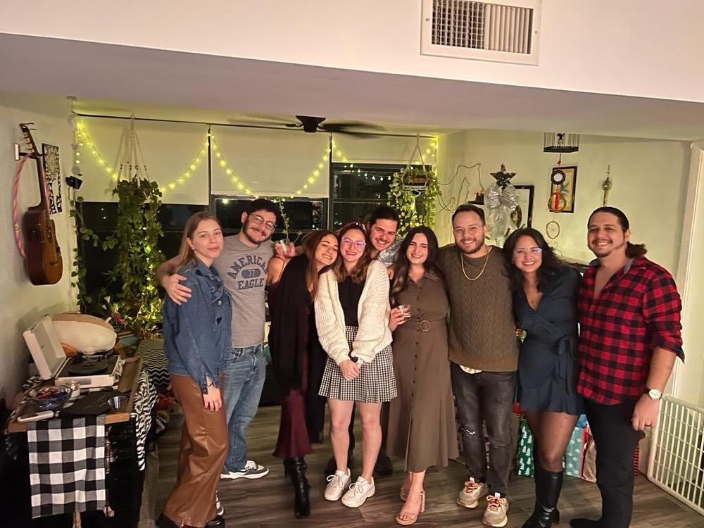 Shirley and Daniel with family and friends