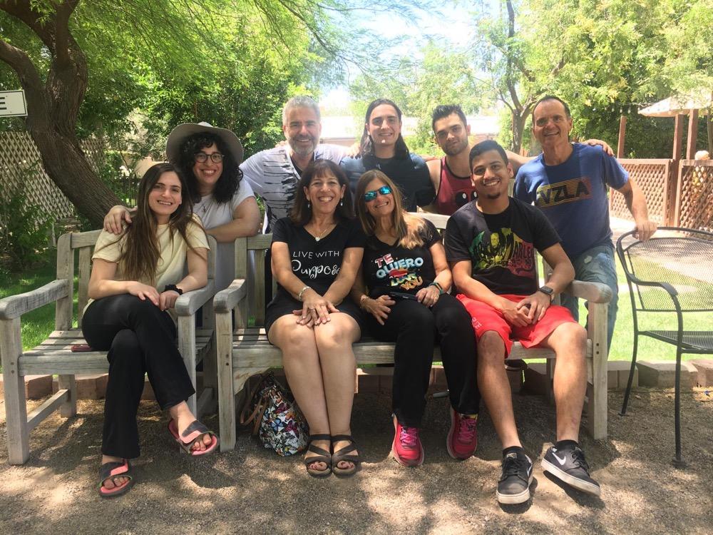 Shirley and Daniel with family and friends