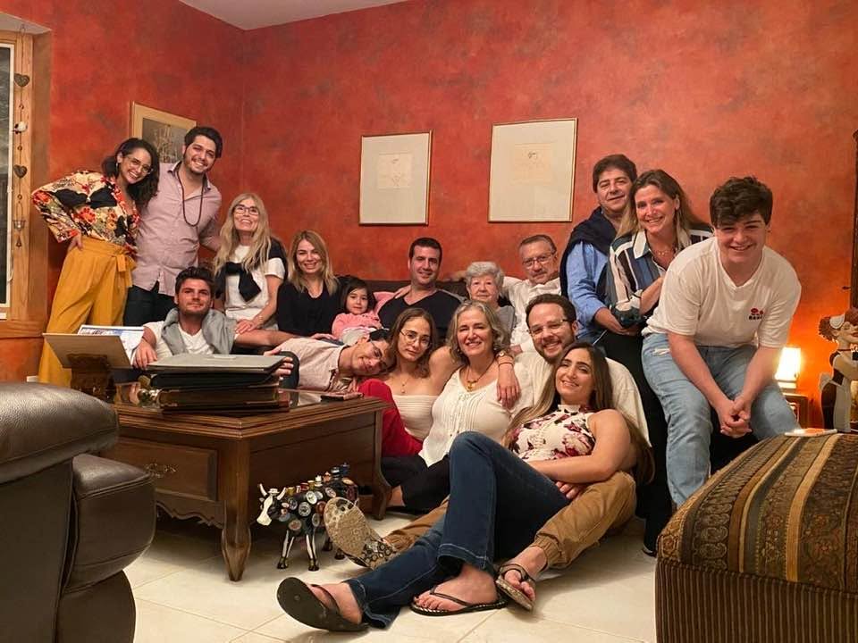 Shirley and Daniel with family and friends