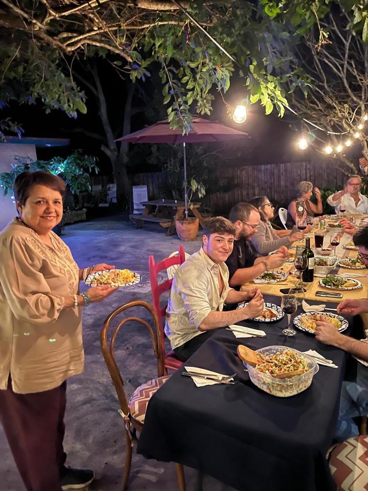 Shirley and Daniel with family and friends
