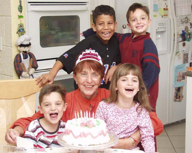 Shirley and Daniel with family and friends