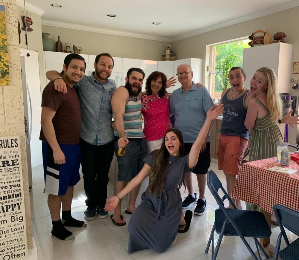 Shirley and Daniel with family and friends