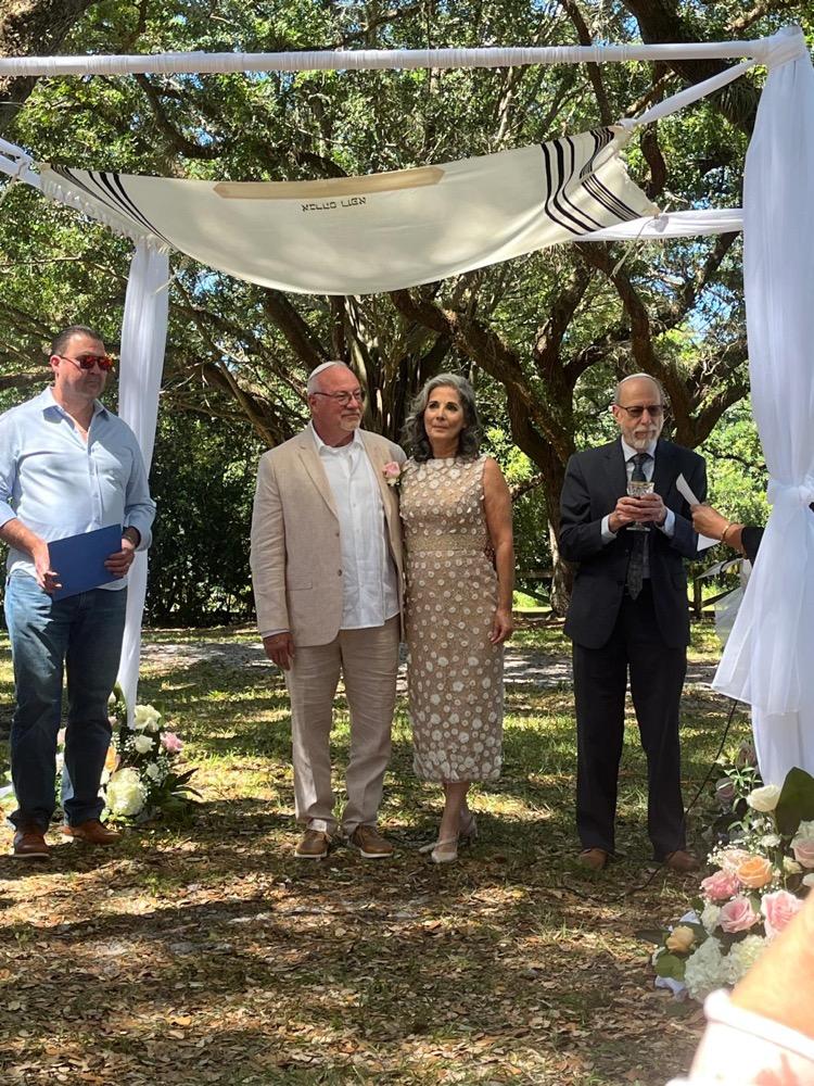 Shirley and Daniel with family and friends