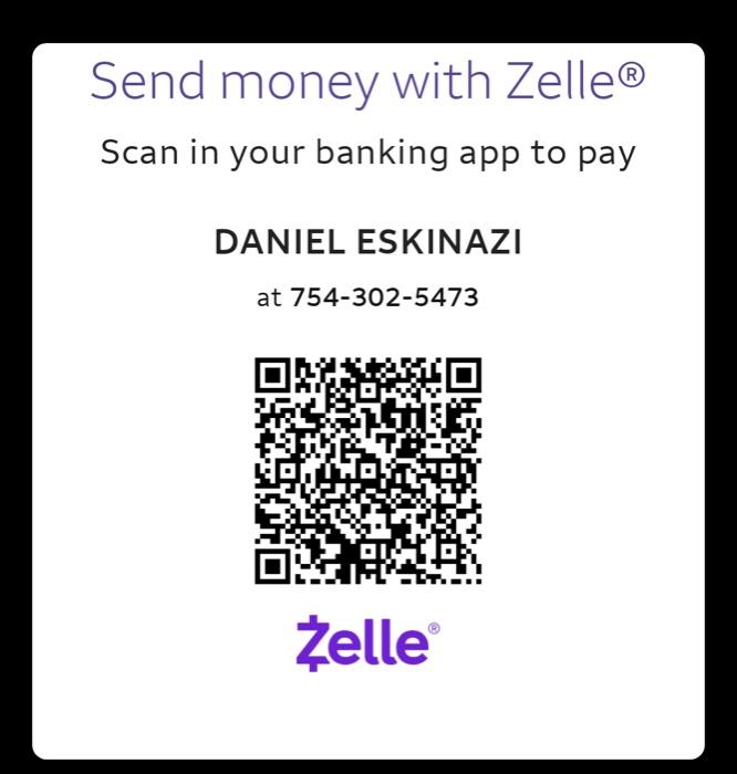 Zelle QR code for Daniel Eskinazi